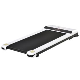 Home Gym Treadmill, Walking / Jogging Exercise Machine w/ LCD Monitor, White