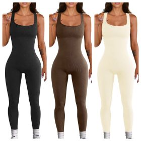 Women's Suspender Tank Top Tights (Option: BlackBeigeCoffee-2XL)