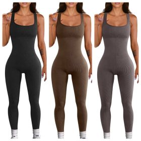 Women's Suspender Tank Top Tights (Option: BlackGreyBeige-L)