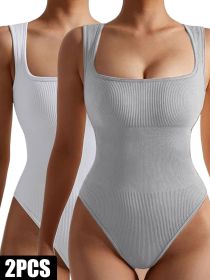 2 Pack Womens, One Piece Jumpsuits For Women, Ribbed Workout Tops For Women Clothing, Seamless Tank Tops Rompers (Option: 2PACK8-S)