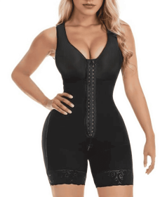 Fajas Colombiana Shapewear For Women Tummy Control Post Surgery Full Body Shaper Butt Lifter With Zipper Crotch Skimsbodysuits Elegant Bodysuit Faja S (Option: Black-S)