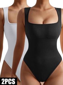 2 Pack Womens, One Piece Jumpsuits For Women, Ribbed Workout Tops For Women Clothing, Seamless Tank Tops Rompers (Option: 2PACK6-S)