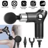 Massage Gun Deep Tissue Fascia Massager Rechargeable Percussion Muscle Relaxation Gun with 32 Intensities Battery Remain Display 4 Interchangeable Hea