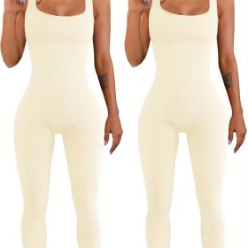 Women's Suspender Tank Top Tights (Option: Beige beige-S)