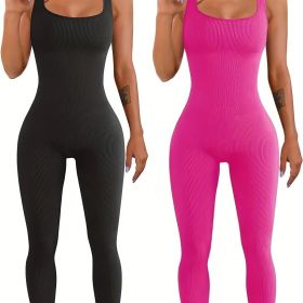 Women's Suspender Tank Top Tights (Option: Black pink-S)