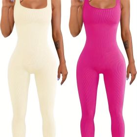 Women's Suspender Tank Top Tights (Option: Beige pink-S)