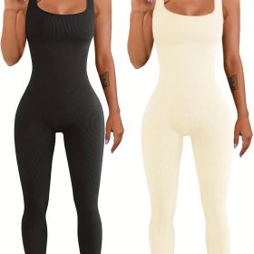 Women's Suspender Tank Top Tights (Option: Beige black-S)