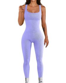 Women's Suspender Tank Top Tights (Option: Purple-L)